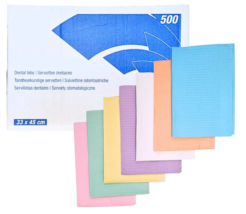 CESSIO Patient Bibs – Disposable, 3-Ply