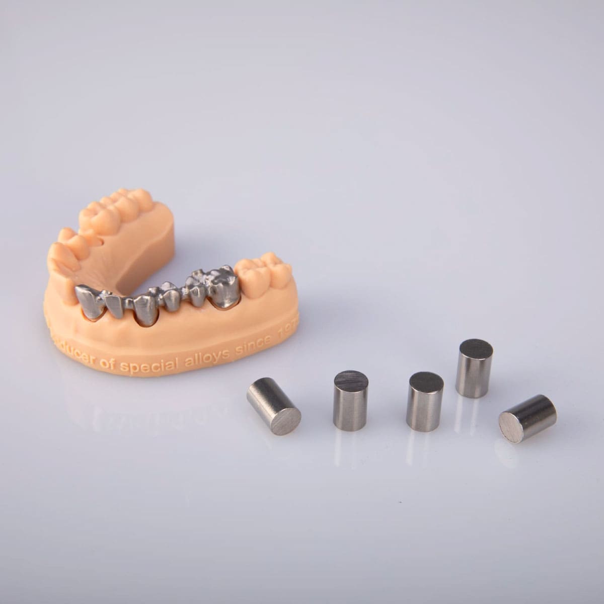 MESA MAGNUM Clarum – cast bridge on a model and alloy ingots (application example)