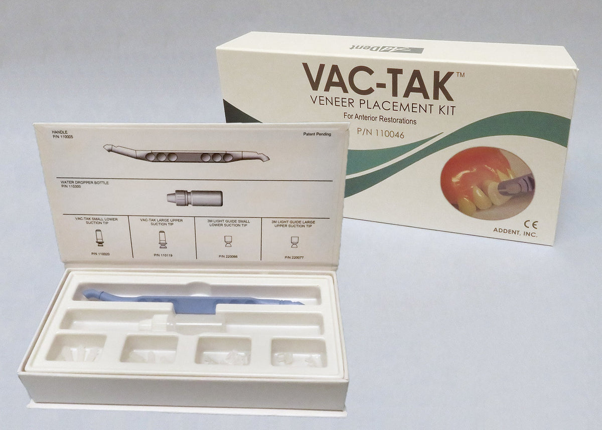 AdDent VAC-TAK veneer placement instrument kit with box