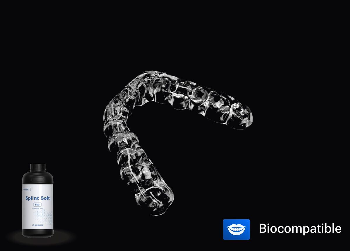 SHINING DENT SS01 resin bottle and printed soft occlusal splint