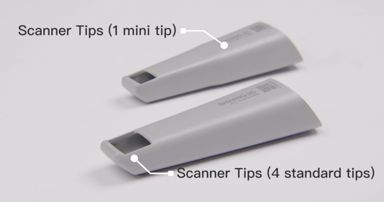 Shining 3D Aoralscan scanner tips – standard and mini sizes