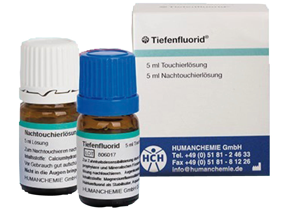 Humanchemie Tiefenfluorid 5 ml – two solutions with packaging