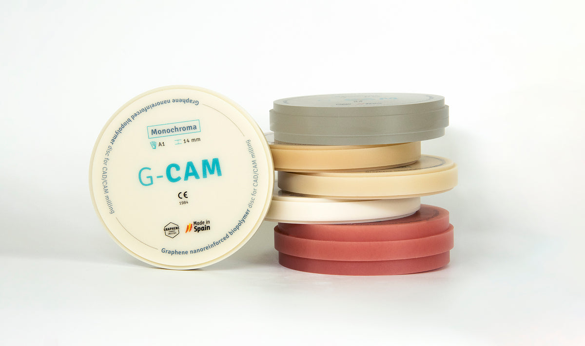 Graphenano G-CAM disc shades – tooth- and gingiva-colored CAD/CAM discs