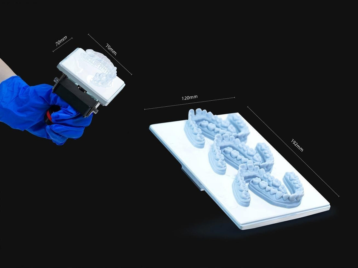 AccuFab-L4D/K build platform with printed models