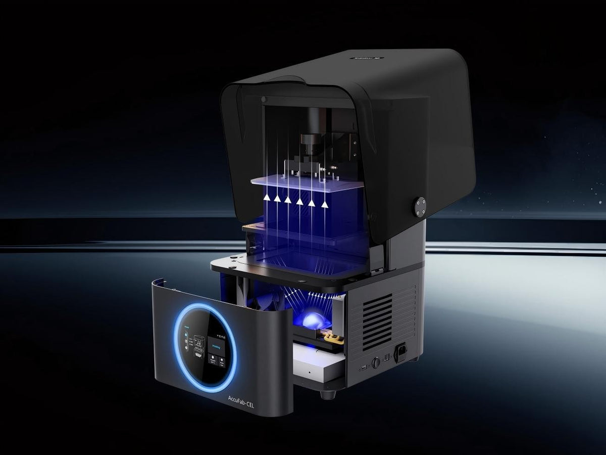 AccuFab-CEL during printing – open chamber with build platform
