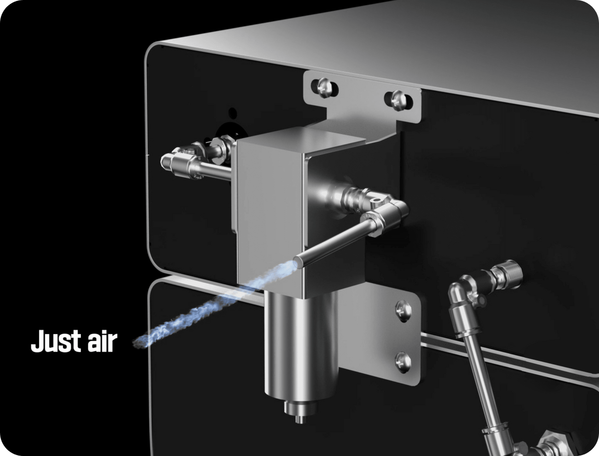Nitrogen-atmosphere curing without a separate nitrogen cylinder